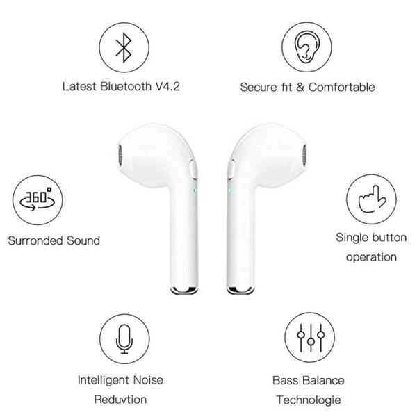 Apple Airpods I7s TWS Bluetooth Earbuds , In Ear Earphones 6 Months Guarantee