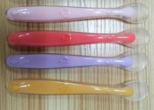 China 2 Color Silicone Injection Molding Reusable Baby Feed Spoon wholesale