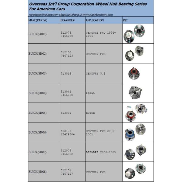 Quality REAR Wheel Hub Bearing Assembly BCA#512078 OE#7466978 For Chevrolet Venture 97-05