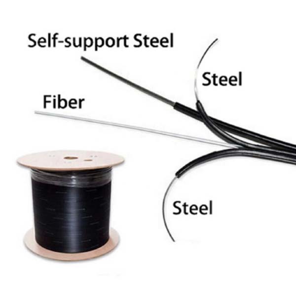 1 Core FTTH Fiber Optic Cable Double Steel KFRP Strength Member
