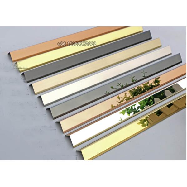 Mirror Color 1x1 Brushed Stainless Steel Metal Wall Angle Corner Protectors