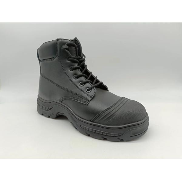 Breathable Leather Firefighting Boots Waterproof Lightweight Comfortable Work Shoes Black