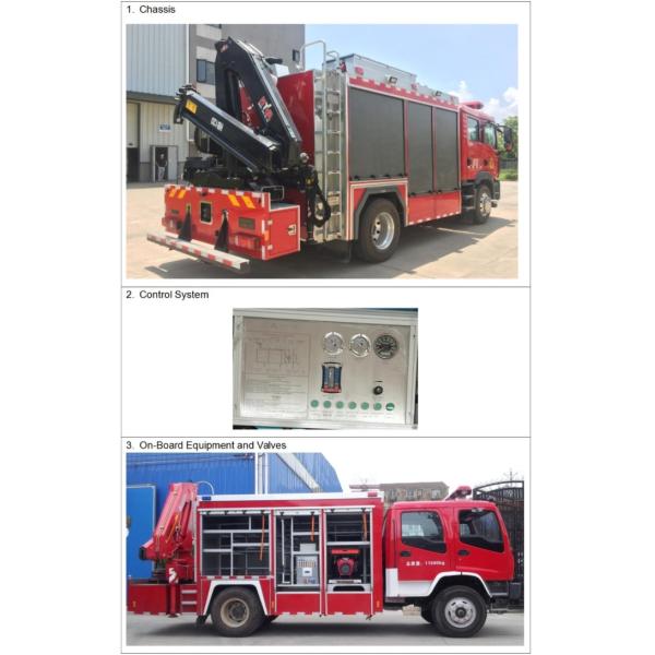 Howo Fire Fighting Light Rescue Fire Truck 228KW 4x2 With 5 Ton Crane