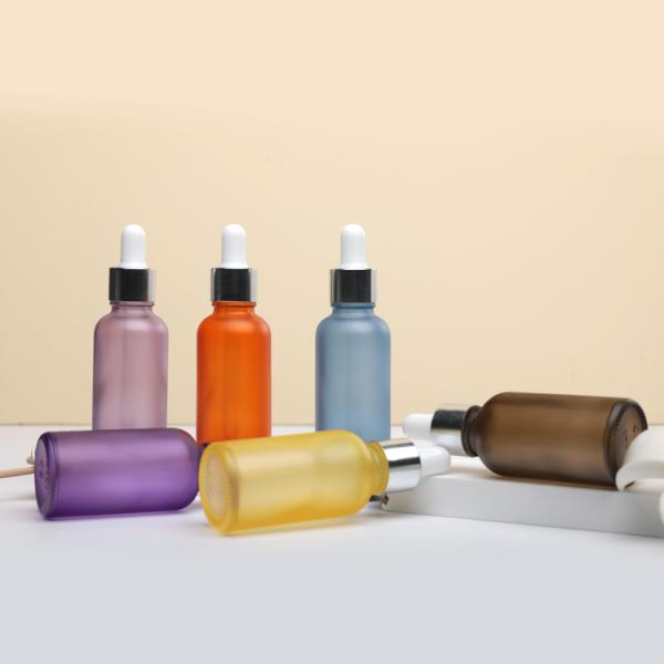 Wholesale 20ml 50ml 100ml Frosted Glass Dropper Bottle For Serum Essential Oil Essence Custom Design Makeup Packaging