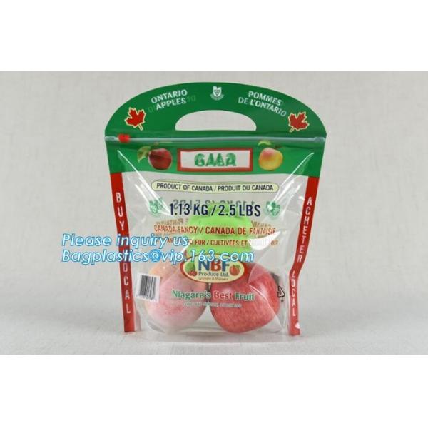 slider ziplock fruit bag with air holes for grape packaging bag, Stand up slider zipper fruit picking bag for apple, Fac