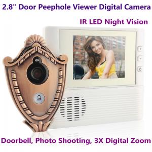 China 2.8 LCD Screen Digital Door Peephole Viewer Camera IR LED Night Vision Home Security Door Eye Electronic Doorbell Alarm wholesale