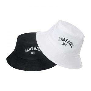 China 2022 Black And White Bucket Hat Letter Embroidery Fisherman Hat wholesale