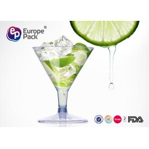 China Rectangle 138Ml PS Elegant Plastic Champagne Flutes Environmental Friendly wholesale