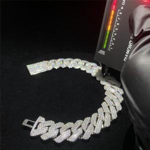 China Iced Miami Moissanite Cuban Link Chain Bracelet 925 Silver Vvs For Jewelry Company on sale