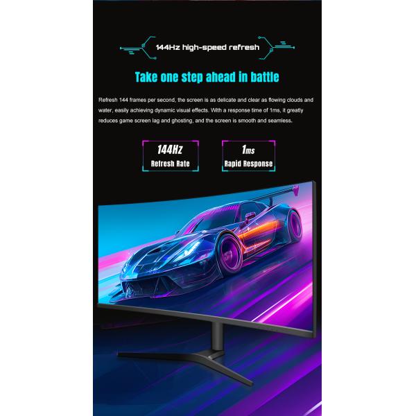400cd/M2 34 Inch Gaming Monitor 1900R Curve Nano Panel 3440x1440 4K UHD Computer Monitor