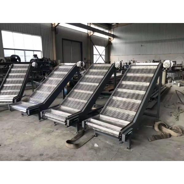 Chain Plate Conveyor with 90 Degree Turning Used in Small Workshop