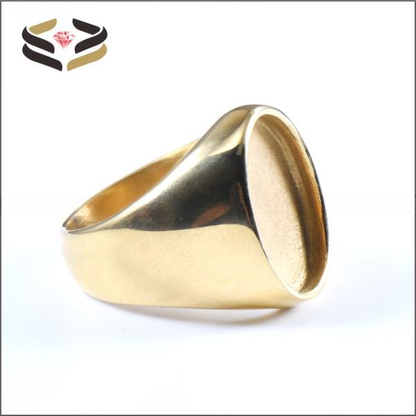Geometric Pattern Stainless Steel Blank Wedding Band Rings With Plating Custom