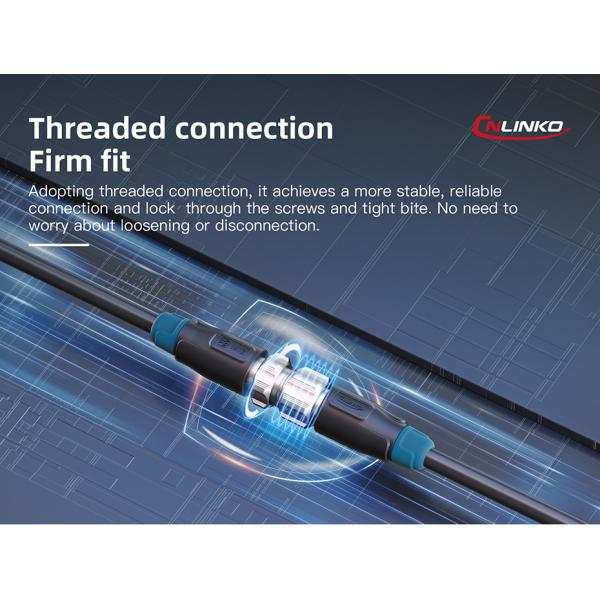 Cnlinko M12 Ip68 Male Female 2 Pin Aviation Plug Power Industrial Waterproof Wire Cable Connectors