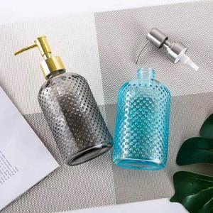 Houseware 400ml Sanitizer Glass Shampoo Bathroom Bottle With Dispenser Pump