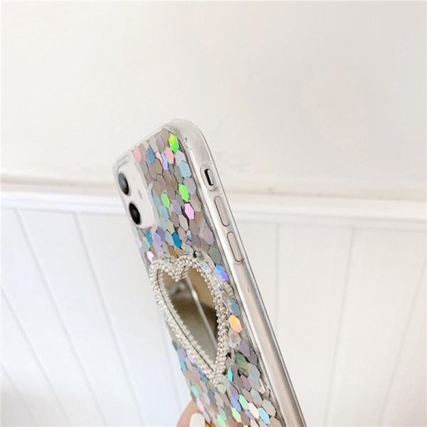 Rehinestone Electroplated Designer Makeup Phone Case With Mirror
