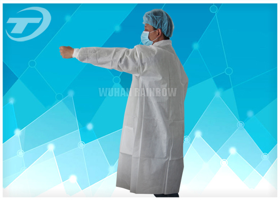 PP White Hospital Medical Disposable Lab caot / Disposable Protective coat