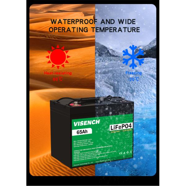 Visench Litium Batterie Li Ion Lithium Lifepo4 12V 65Ah Solar Energy System Battery