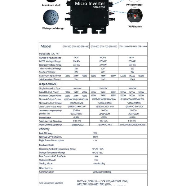 Wechselrichter Adaptive Sma Solar Micro Inverter Micro Inverter Solar Panel 1.2Kw Micro Inverter Solar Panel Soonest 800W