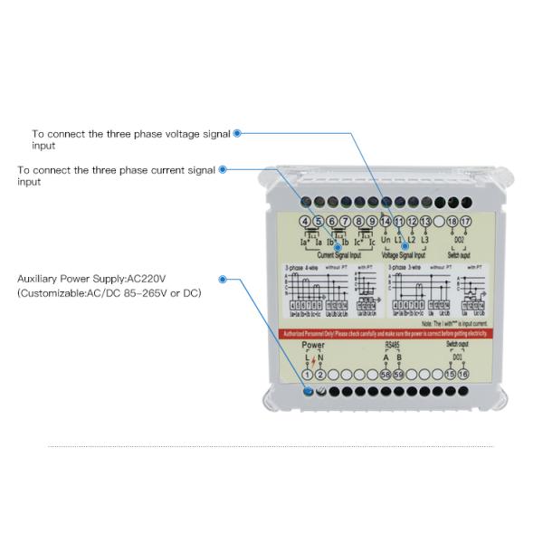 Slim model Three phase multi amp volt Hz digital multi panel Meter 010v meter