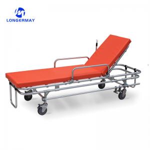 China Factory Stainless Steel Adjustable Hospital Patient Transport Emergency Ambulance Stretcher Trolley on sale