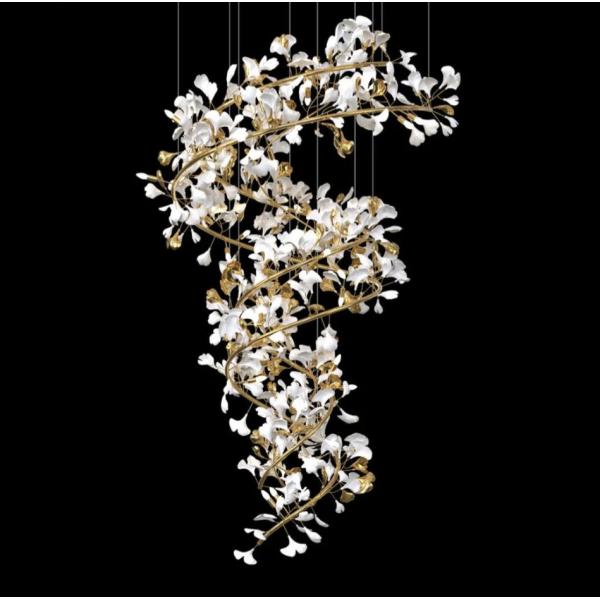 Project Chandelier Living Room Dining Room Lamp Light Luxury Leaf Villa Chandelier