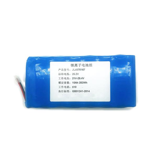 Quality MSDS 25.2V 10Ah Rechargeable Lithium Battery Packs for sale