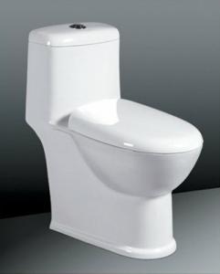 China Two Flush Floor Mounted Toilet Sanitary Ware , One-Piece Elongated Toilet Bowl wholesale