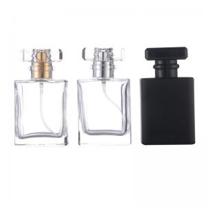 China 30ml 50ml Customizable Glass Mist Spray Bottle Luxury Empty Square Perfume Bottle on sale