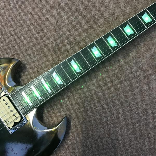 High quality LED light acrylic electric guitar, free shipping