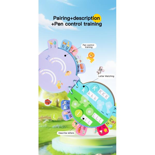 2025 New Design Baby Letters 26 English Letters in Red Words Cognitive Card Children's Paste Book Toy Educations Toys for Kids