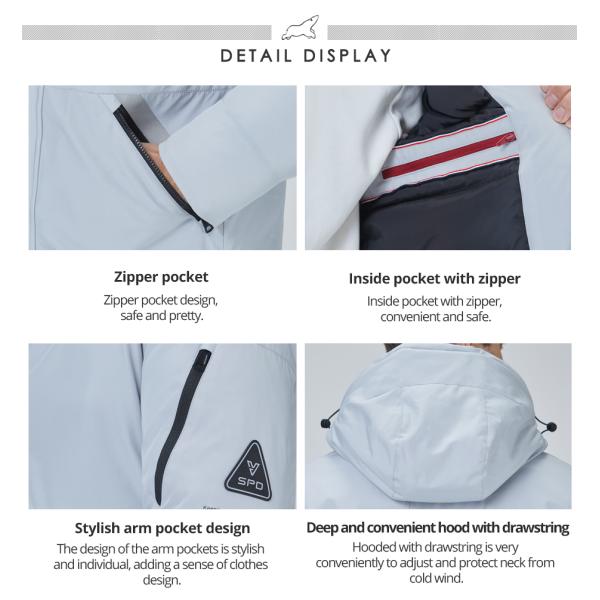 multi-pocket short down jacket, stylish, young fashion,short men's coat, dark color, hooded,