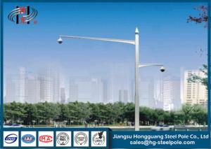 China Double Arms Camera Mounting Post Traffic Monitoring Galvanised Steel Pole on sale
