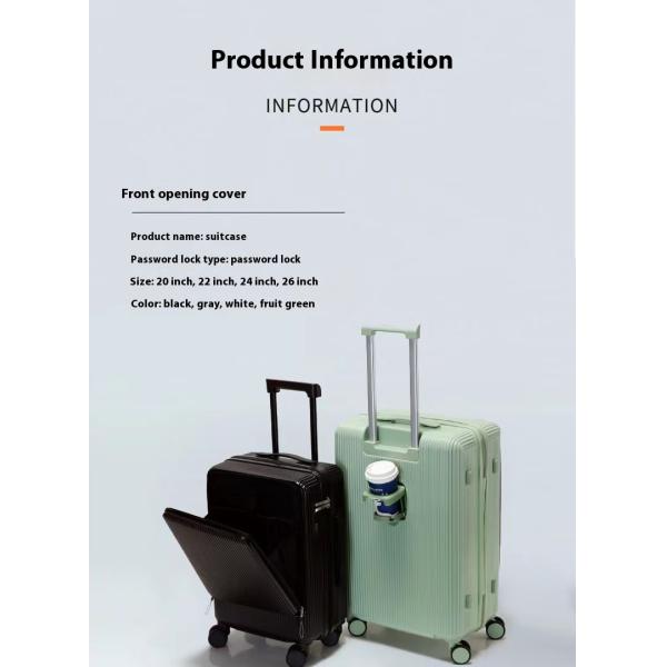 Custom Logo Accepted TSA Lock Front-opening Luggage in Aluminium Alloy Trolley for Business-Ready Travel and Unisex