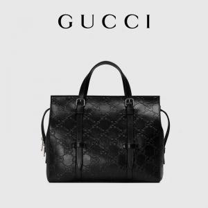 China Black Branded Mens Bag GG Embossed Leather Tote for Women wholesale