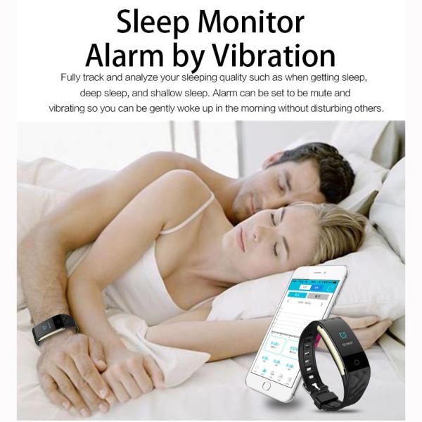 Real Time Smart Heart Rate Bracelet 0.96'' OLED Smart Wristband For Sports