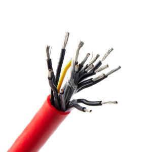 China Multi 16 Cores Shielded Sensor Cable Silicone Rubber Insulated Sheathed Red HT Cable wholesale