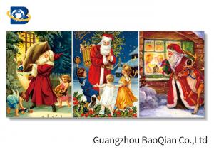China Unique Designer Christmas Father 3d Picture , 30x40cm 3d Stock Wallpaper With Black Frame wholesale