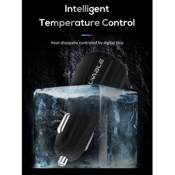 Circle LED Light Mobile Phone 18W QC 3.0 Car Charger