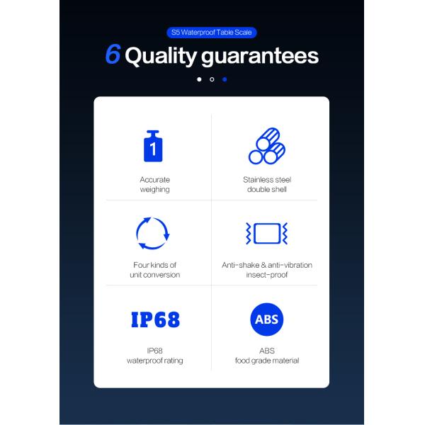 6kg Maximum Weighing Stainless Steel Scale with Dual Display and IP68 Waterproof Rating