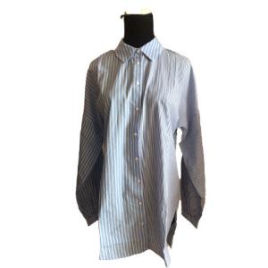 China Blue And White Striped Spring Turn Down Collar Shirt wholesale