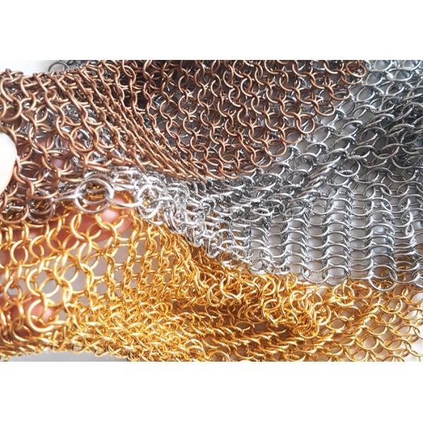 1.2X10MM Fireplace Mesh Curtain , Metal Mesh Curtain Panels For Space Divider