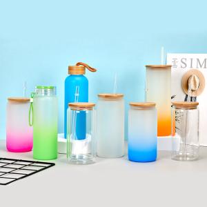 Buy cheap Stylish Modern Design Glass Mason Bottle Glass Iced Coffee Cups With Lids Glass from wholesalers