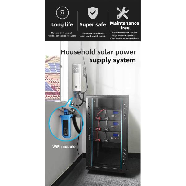 48V 50AH Lifepo4 Server Rack Battery For Household Solar Power Supply System