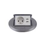 FGGP Electrical Round Floor Socket Plugs Brass 13A With Box
