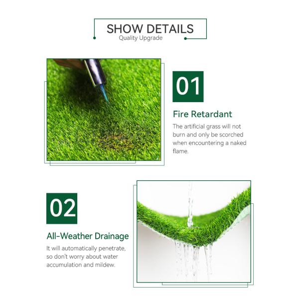 Backyard Plastic Grass Artificial Grass Mat For Wall Decoration And More Pile Height 10mm Gauge 5/32” Inch
