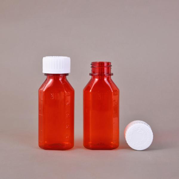 2oz 4oz 8oz 12oz16oz Oval Bottle PET Amber Container Cough Syrup Bottle Medicine Liquid Oral Plastic Bottles with Childproof Cap
