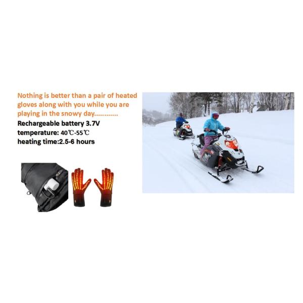 Battery Rechargeable Thermal Gloves Waterproof For Men Women Skiing Motorcycle Hiking