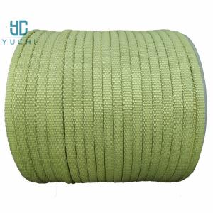 China KEVLAR YARN FIBER WOVEN ROPE FLAT TYPE 10*4MM 12*4MM FOR GLASS TEMPERING FURNACE on sale