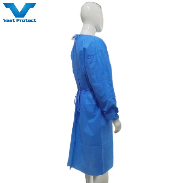 45gsm OEM Medical Isolation Gown Level 2 SMS Fabric Anti Bacterial Gown For Protection