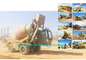 China Rotating Drum Concrete Cement Mixer Machine Self Loading Mobile Type 2.0M3 Output wholesale